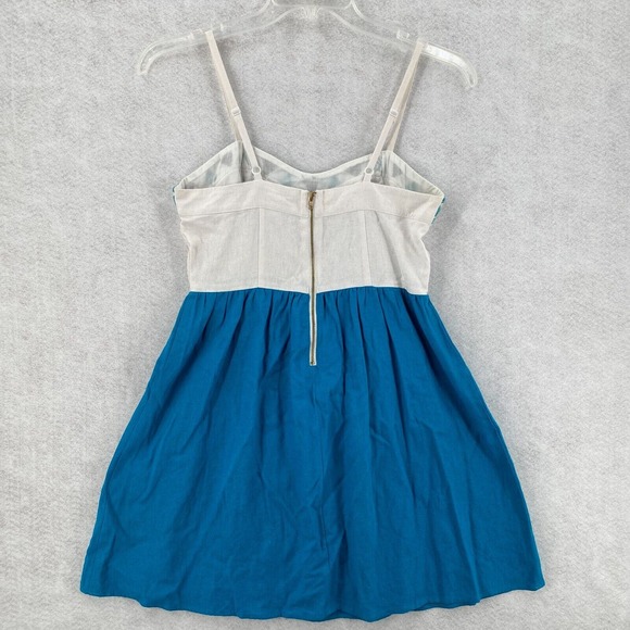 Staring‎ At Stars Anthropoligie Dress Women 4 Sleeveless Aztec Boho Mini Linen - Picture 3 of 16